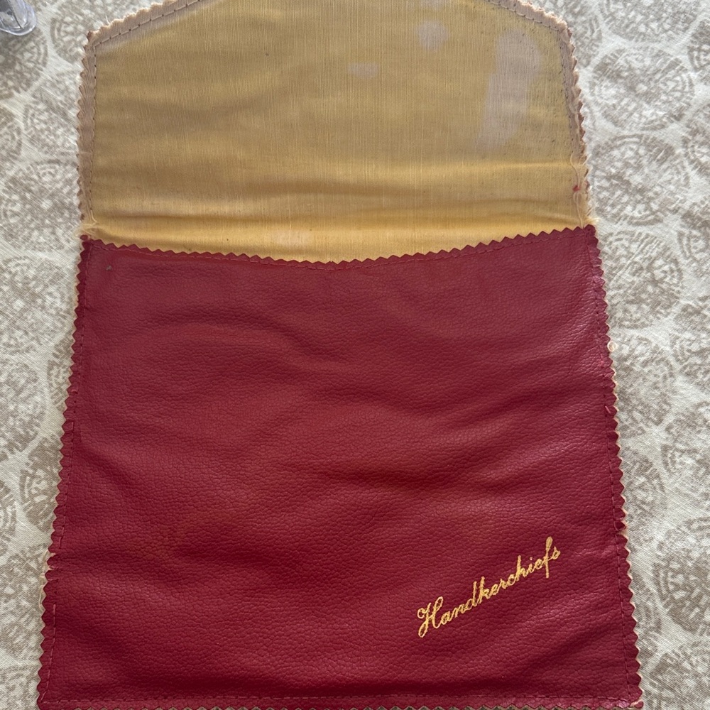Red and Gold Handkerchief Holder